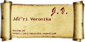 Jári Veronika névjegykártya
